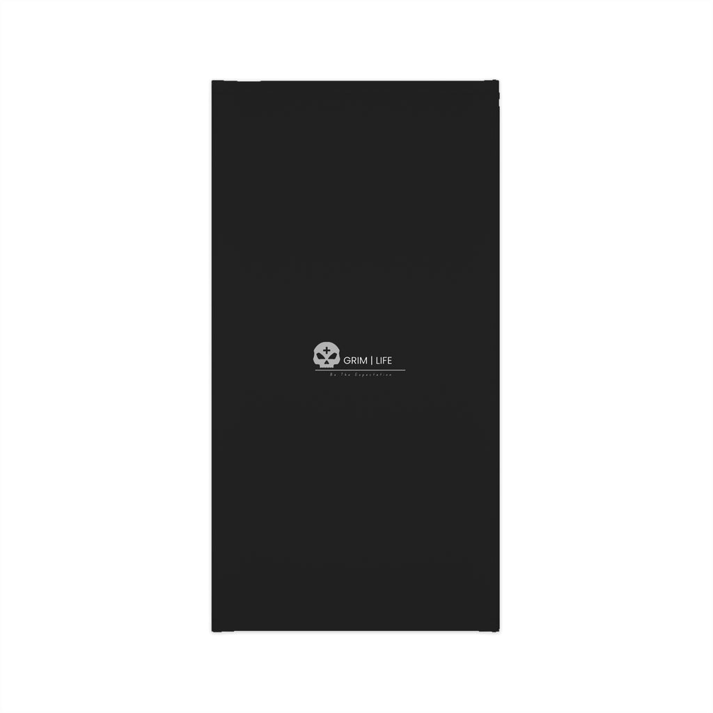 The Warrior of God Neck Gaiter — Black Spiritual Face Scarf with Moth Graphic