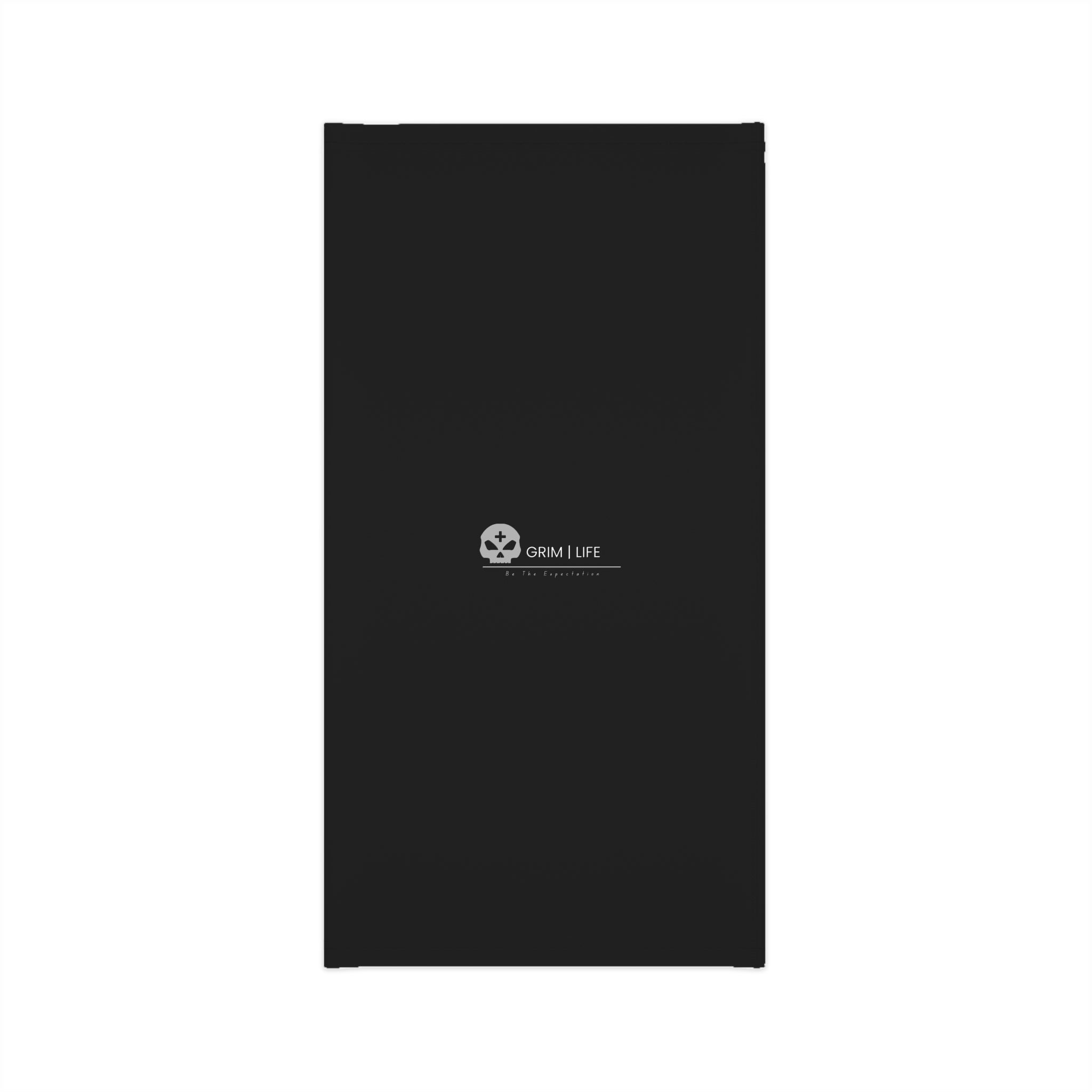 The Warrior of God Neck Gaiter — Black Spiritual Face Scarf with Moth Graphic