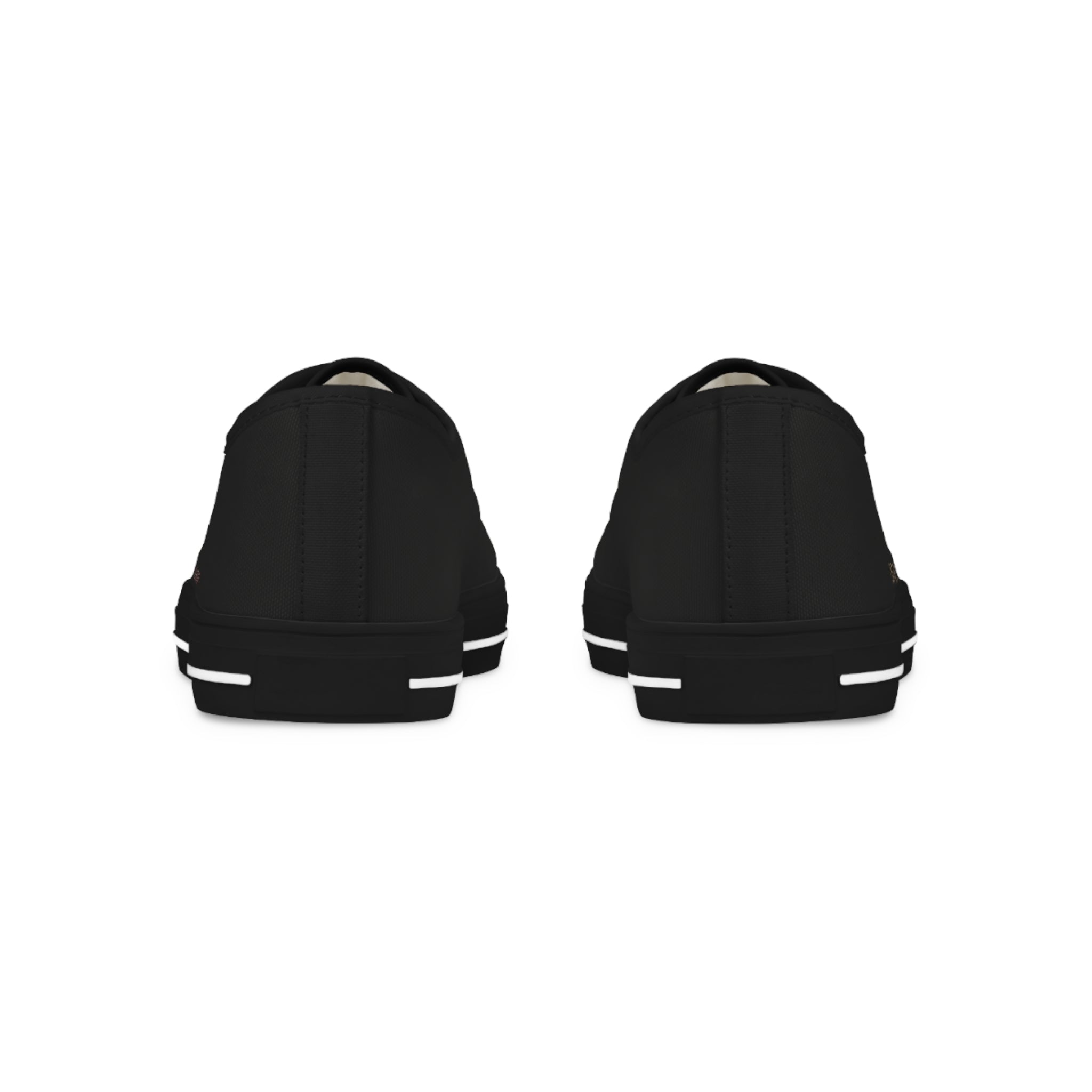 Black Low Top Sneakers — Minimal Casual Men's Canvas Shoes